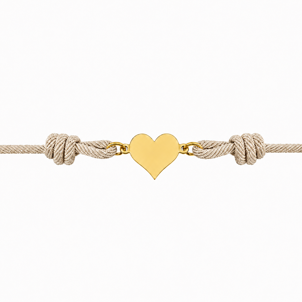 Corazón Tela Dorado