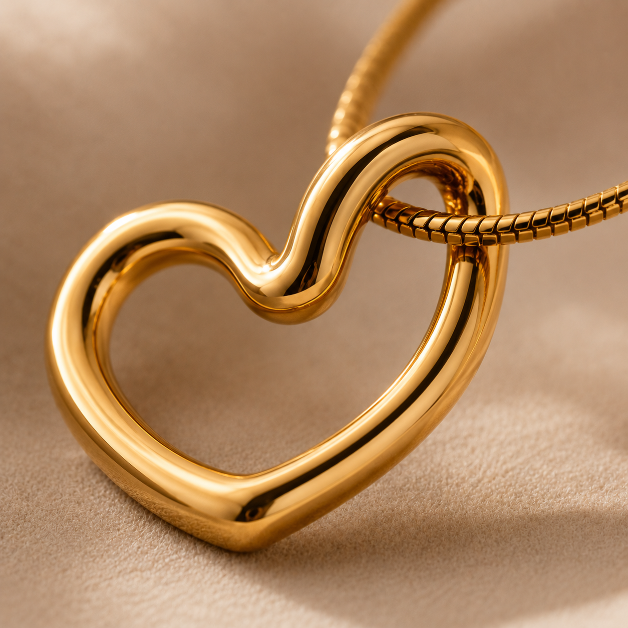 Collar corazón abierto dorado