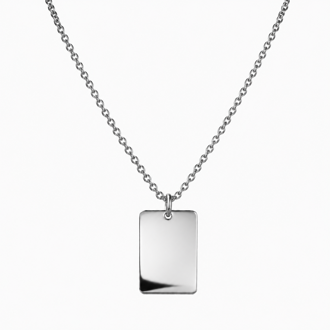 Collar placa plateado