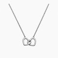 Collar doble corazón plateado