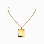 Collar placa dorado