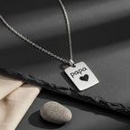 Collar placa plateado H