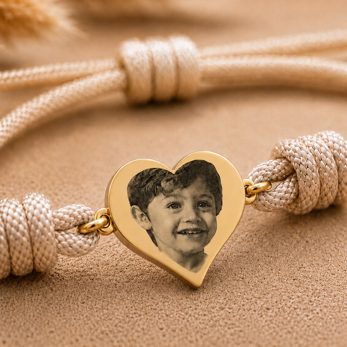 Corazón Tela Dorado