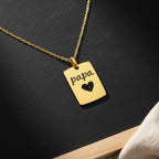 Collar placa dorado H