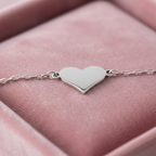 Pulsera corazón plateado
