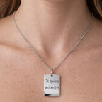 Collar placa plateado