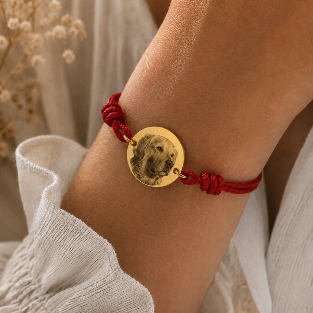 Pulsera de tela dorada