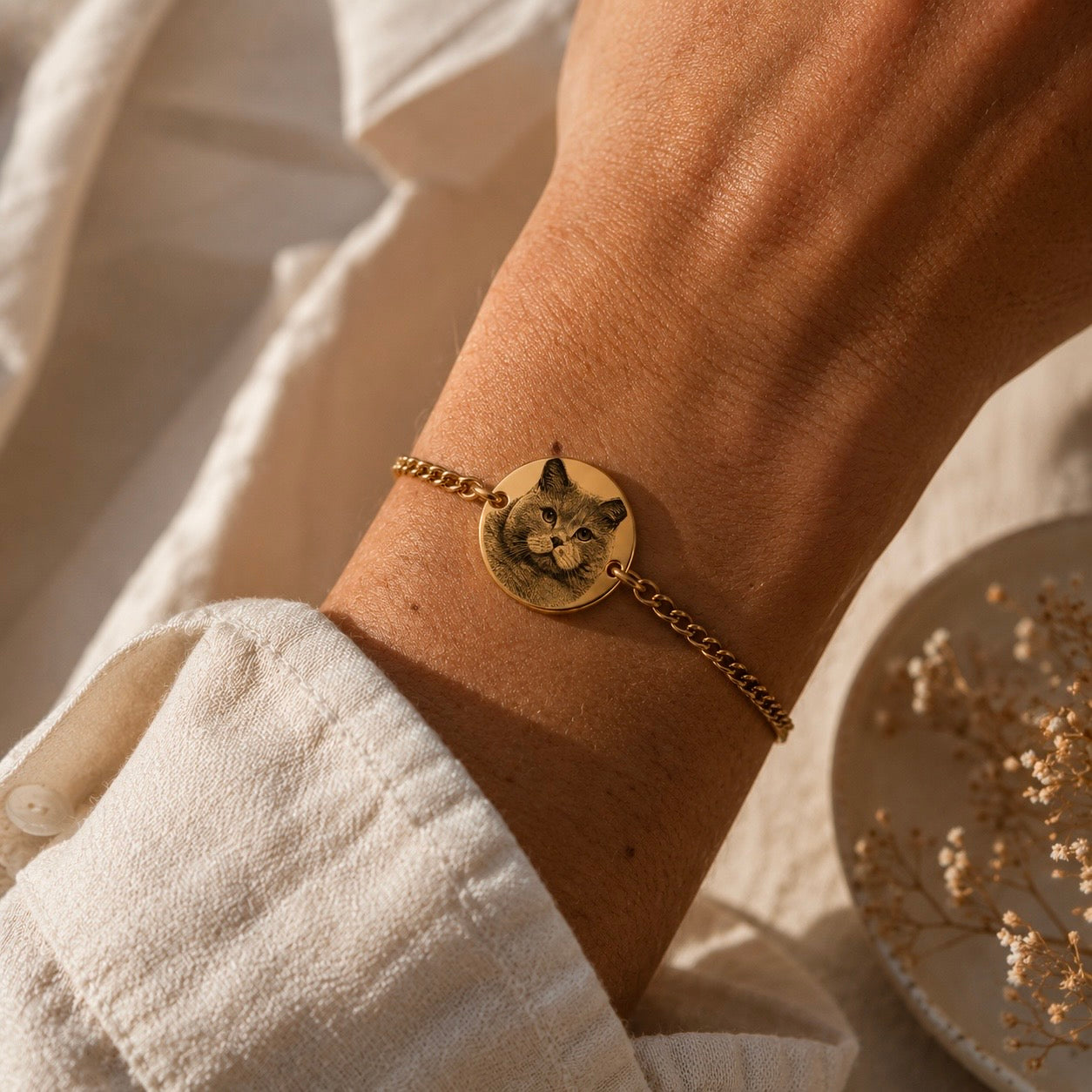 Pulsera medalla dorada
