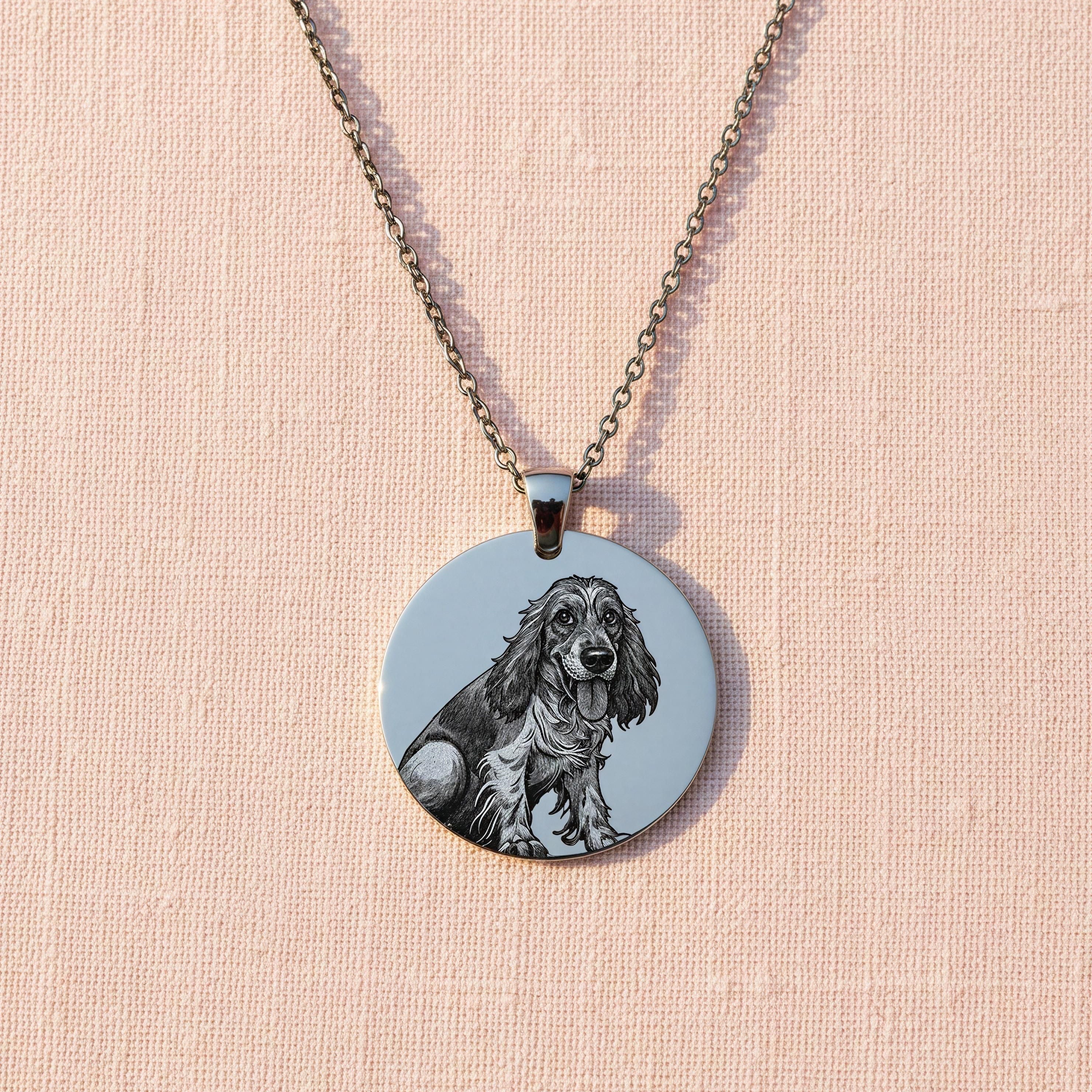 Collar medalla plateada