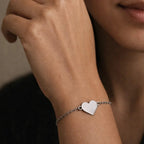 Pulsera corazón plateado