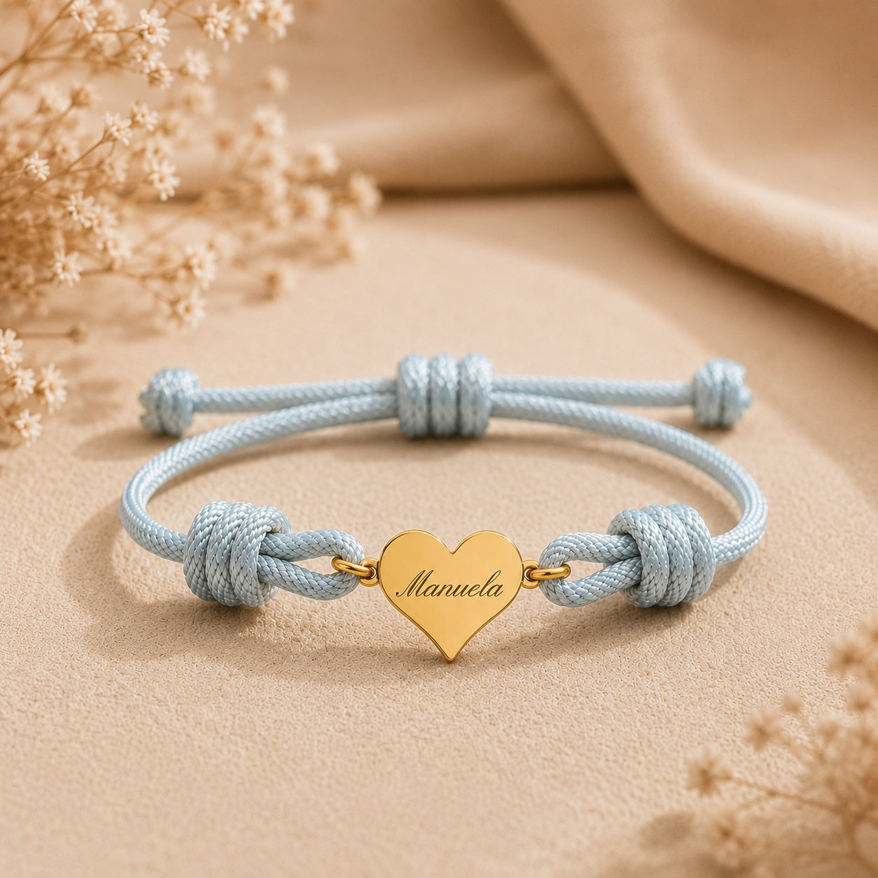 Corazón Tela Dorado