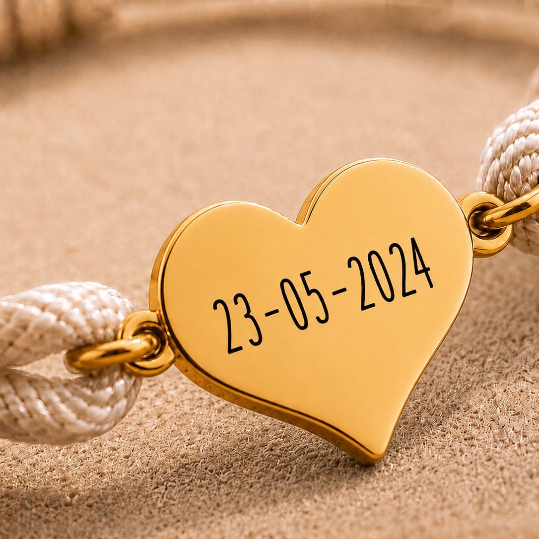 Corazón Tela Dorado