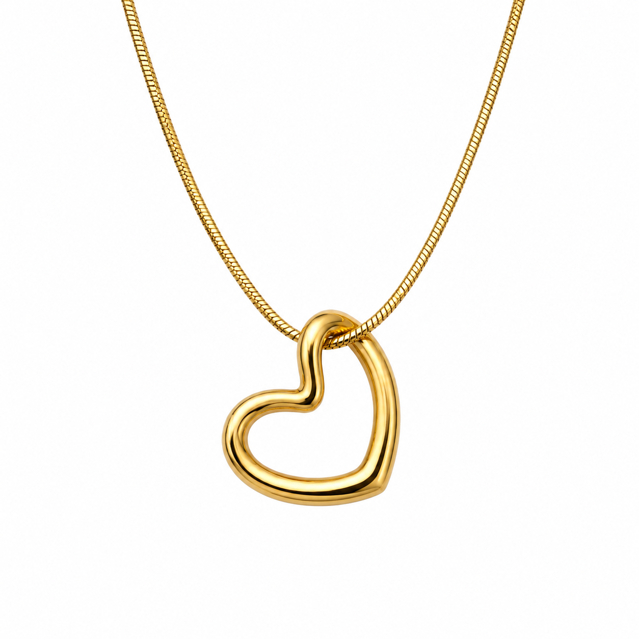 Collar corazón abierto dorado