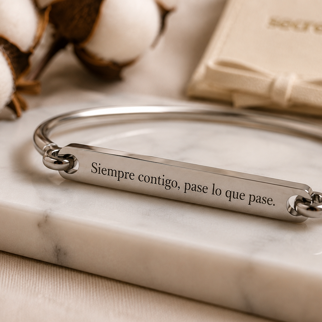 Brazalete cerrado plateado