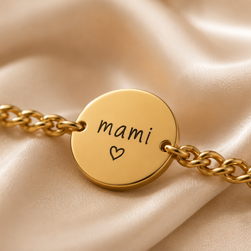 Pulsera medalla dorada