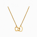 Collar doble corazón dorado