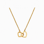 Collar doble corazón dorado