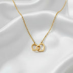 Collar doble corazón dorado