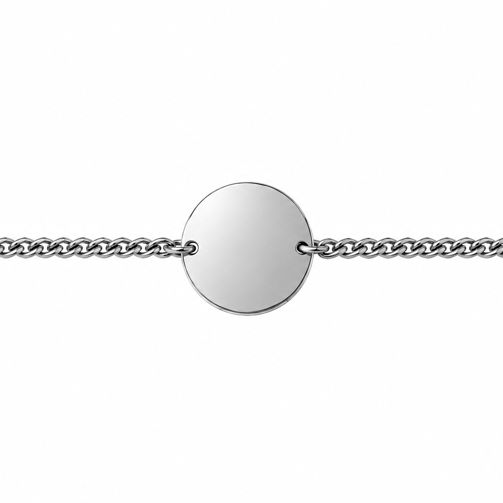 Pulsera medalla plateada