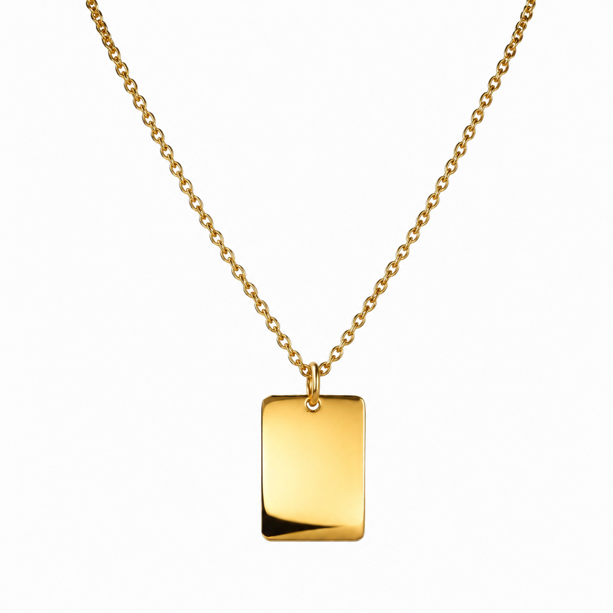 Collar placa dorado