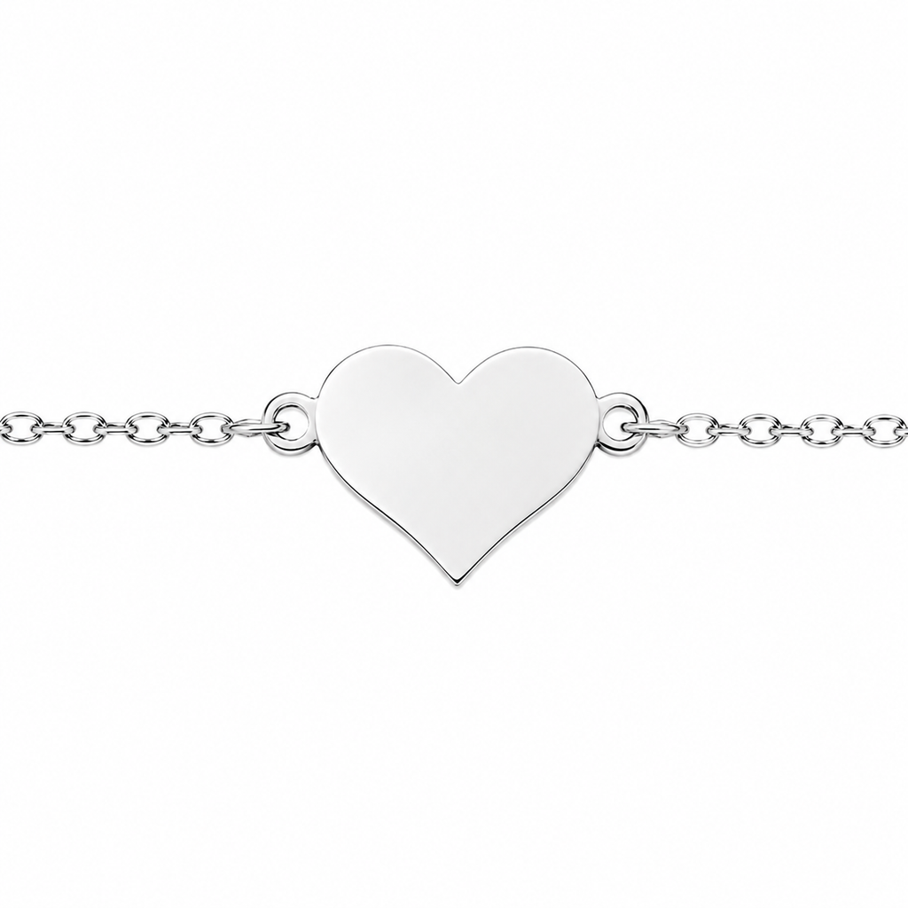 Pulsera corazón plateado