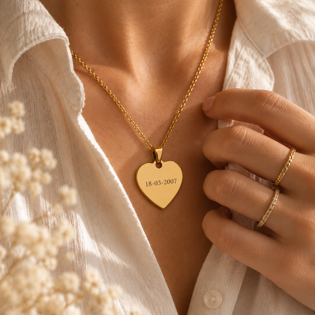 Collar corazón dorado