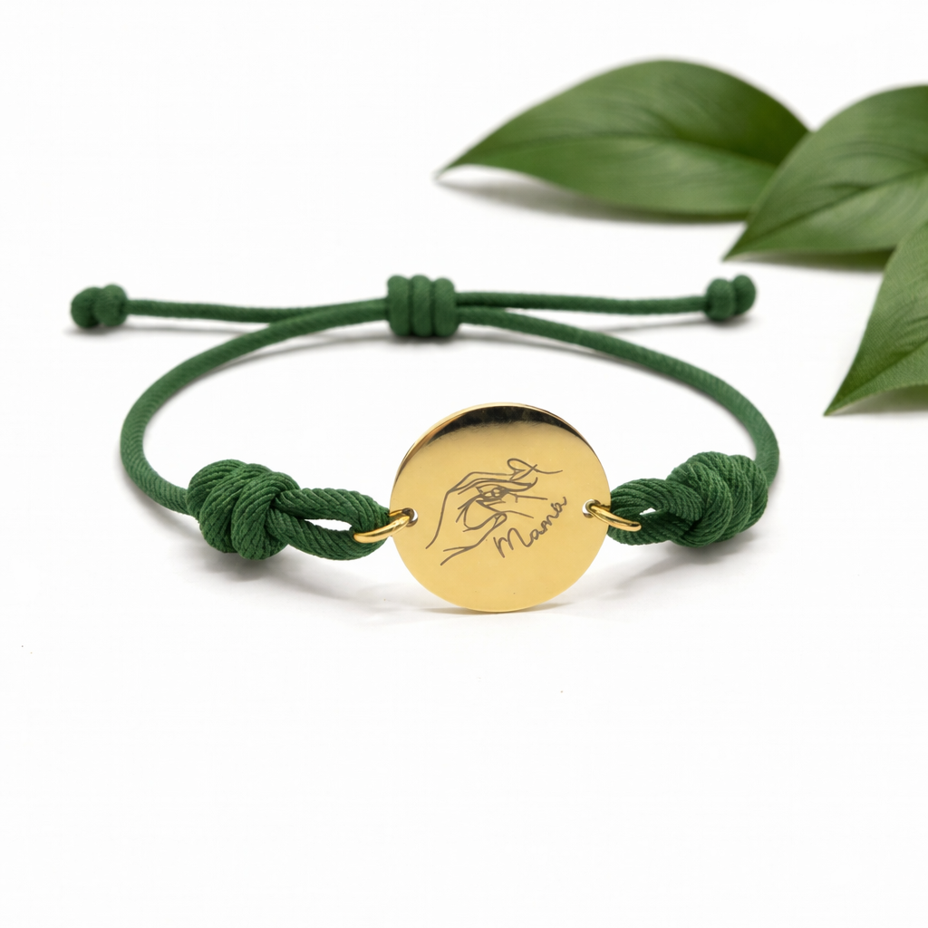 Pulsera de tela dorada