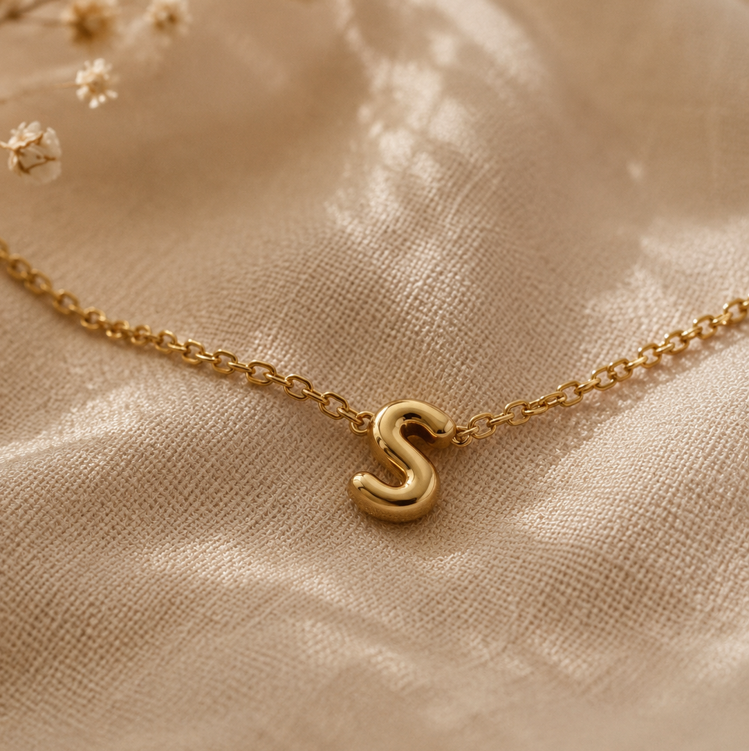 Pulsera letra bubble