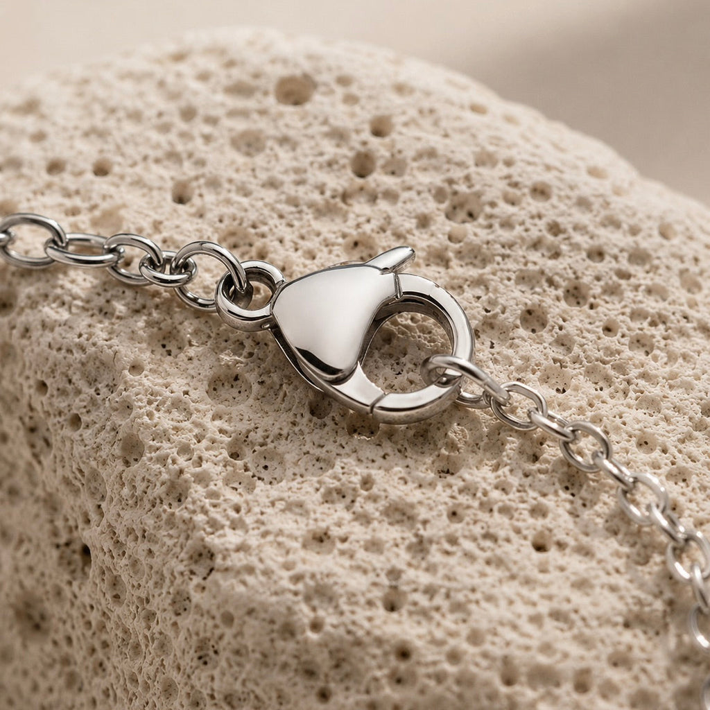 Pulsera corazón plateado