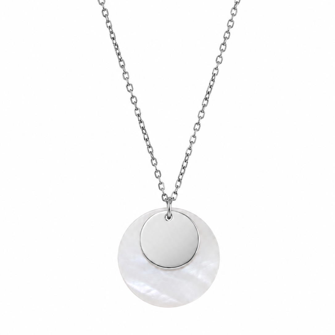 Collar plateado con nacar