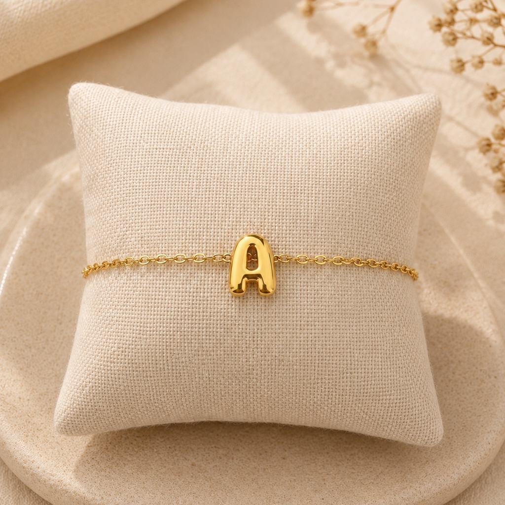 Pulsera letra bubble