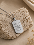Placa militar plateada hombre