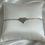 Pulsera corazón plateado