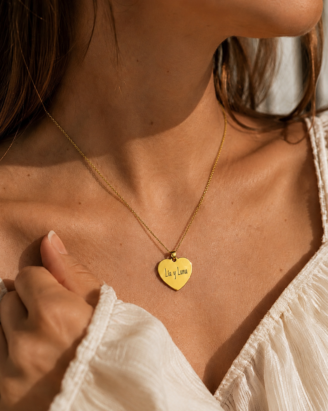 Collar corazón dorado