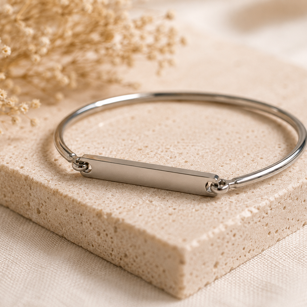 Brazalete cerrado plateado