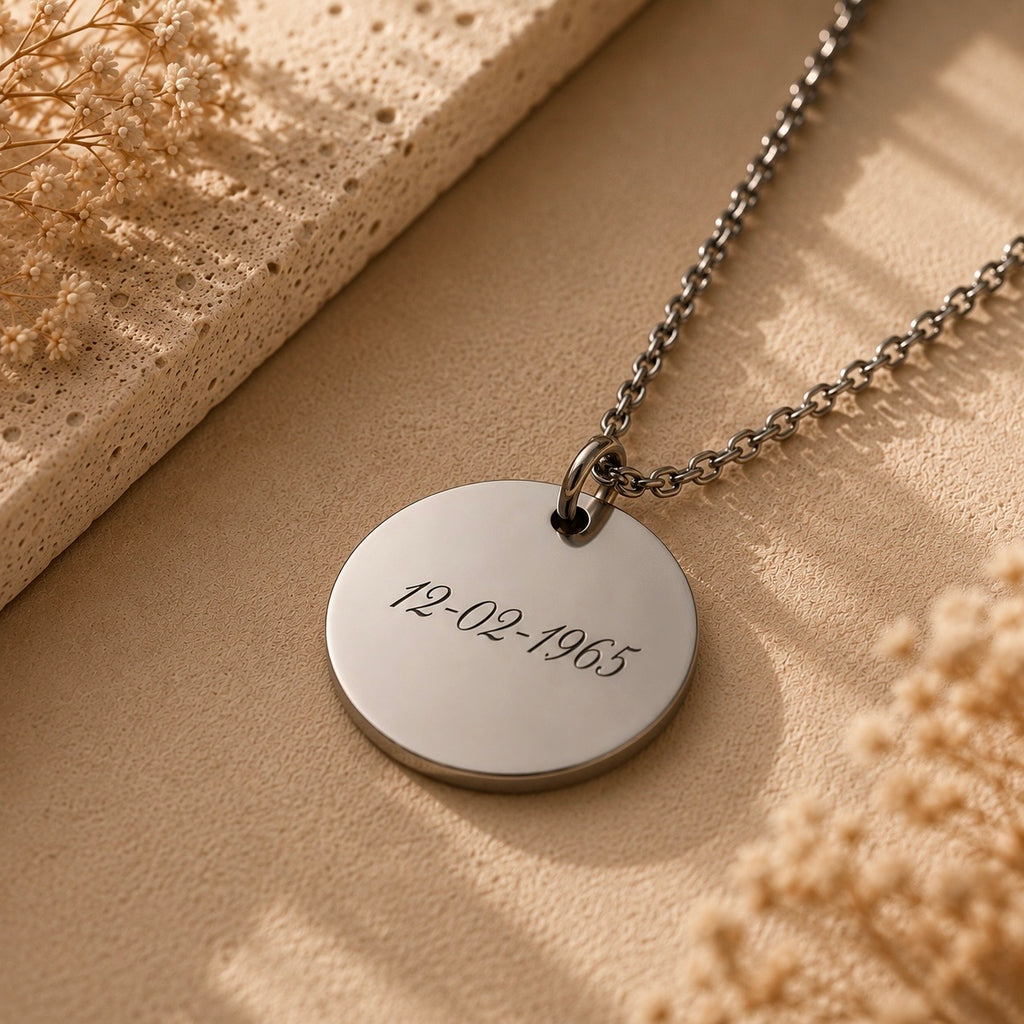 Collar medalla plateada