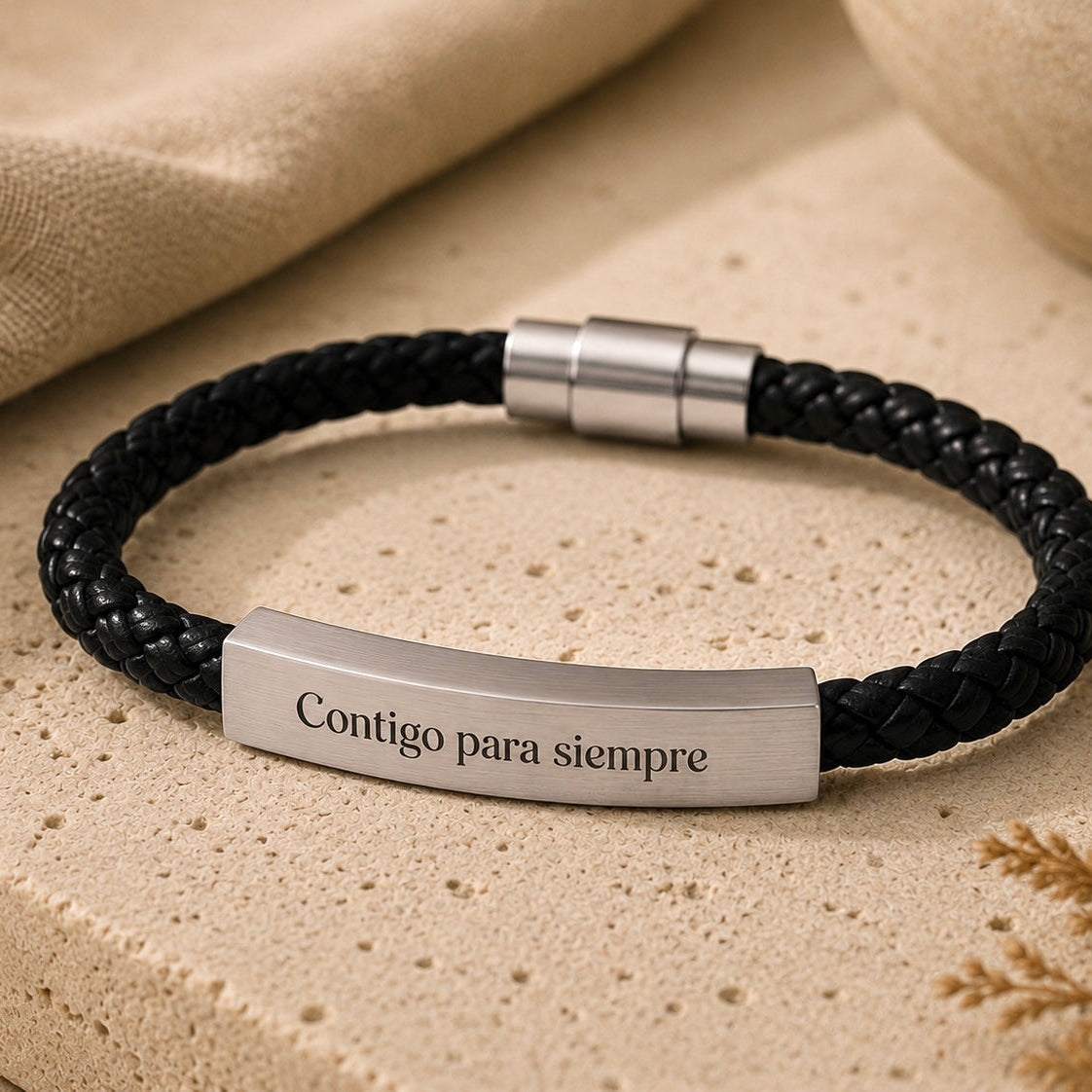 Pulsera cuero circular