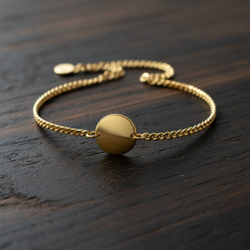 Pulsera medalla dorada