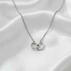 Collar doble corazón plateado