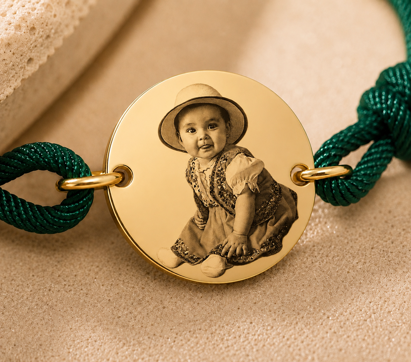 Pulsera de tela dorada