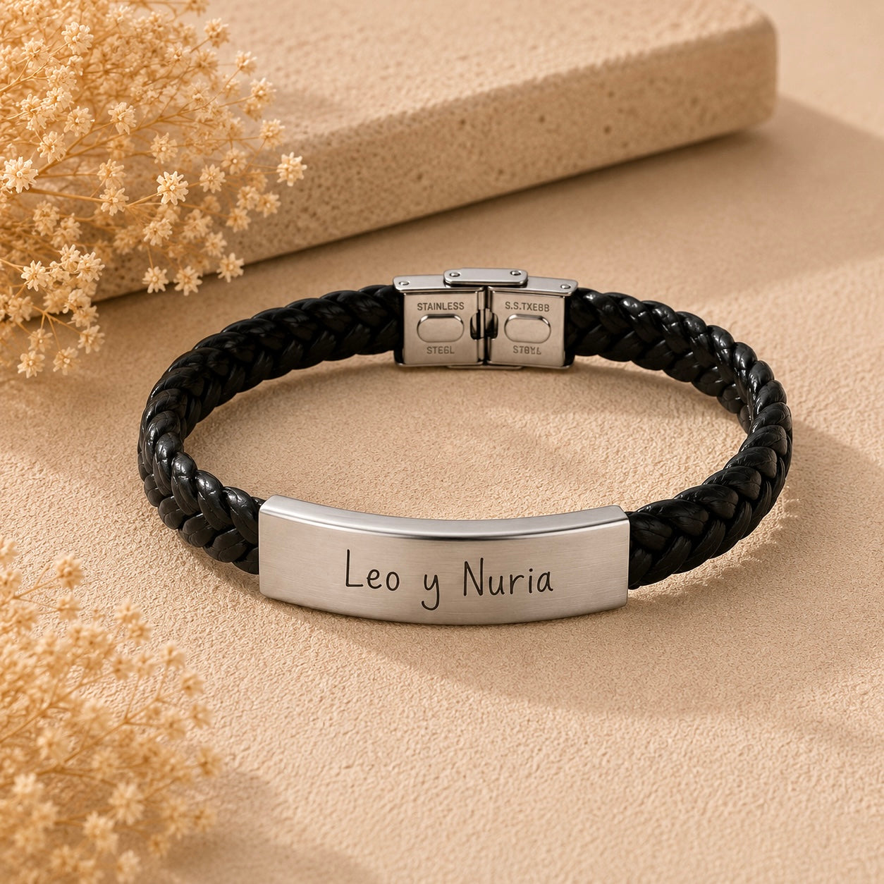 Pulsera cuero ancha