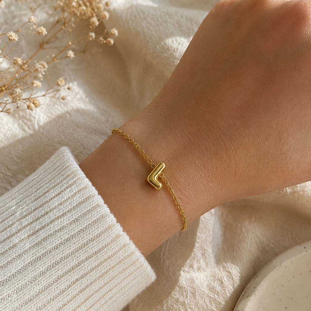 Pulsera letra bubble