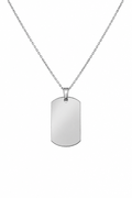 Placa militar plateada hombre