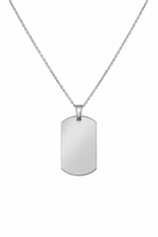 Placa militar plateada hombre