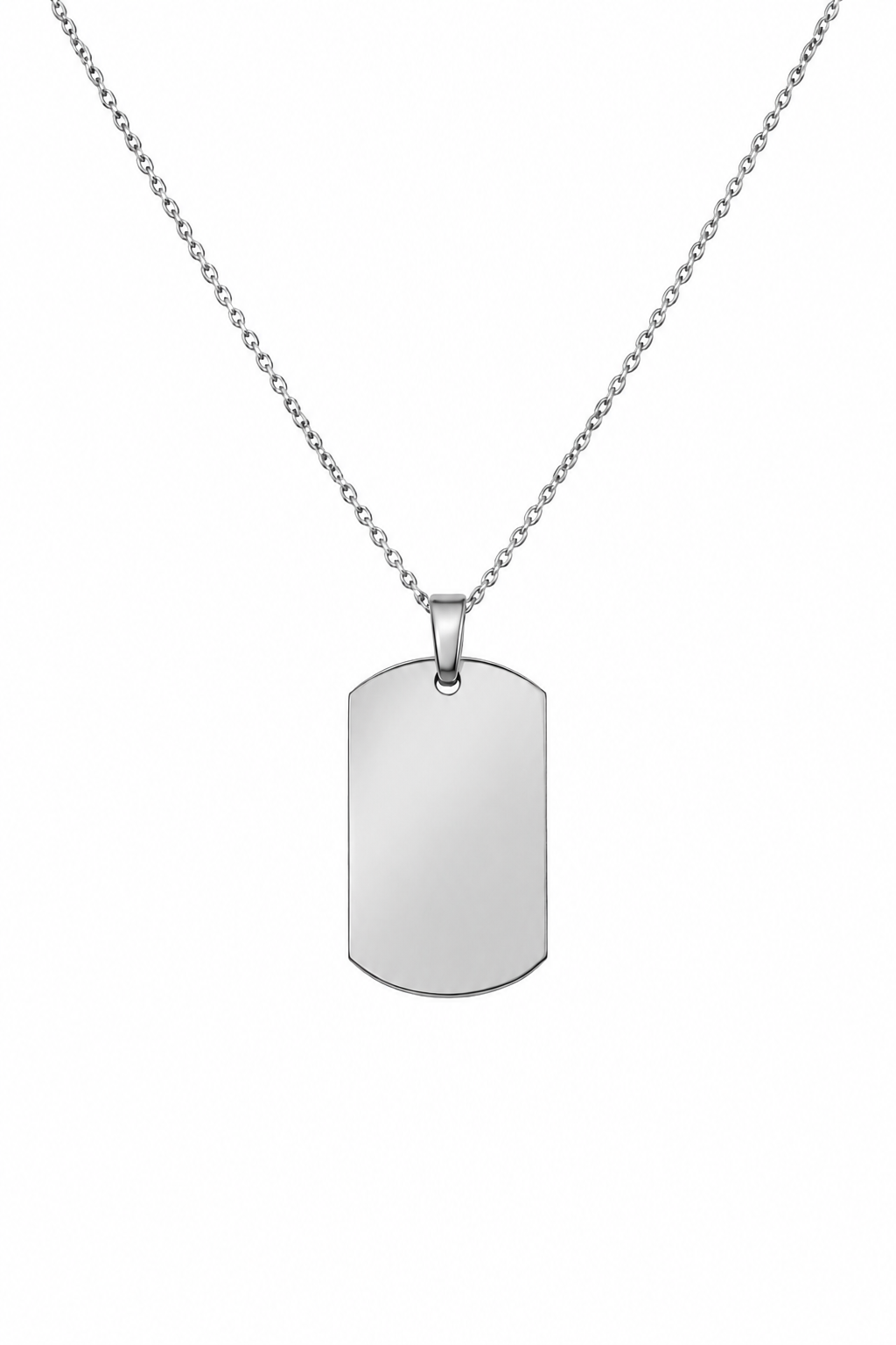 Placa militar plateada hombre