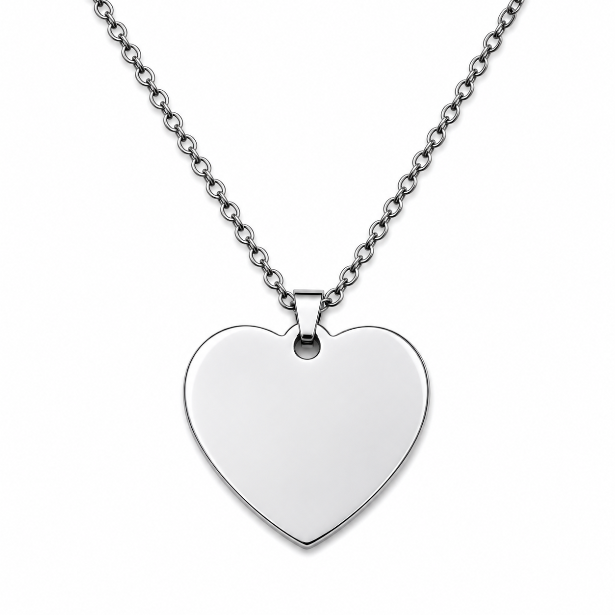 Collar corazón plateado