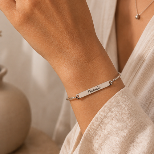 Brazalete cerrado plateado