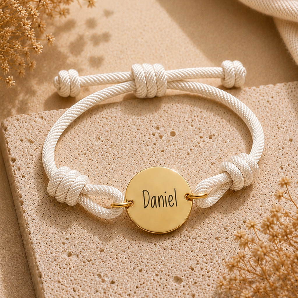 Pulsera de tela dorada