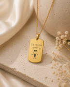 Placa militar dorada hombre