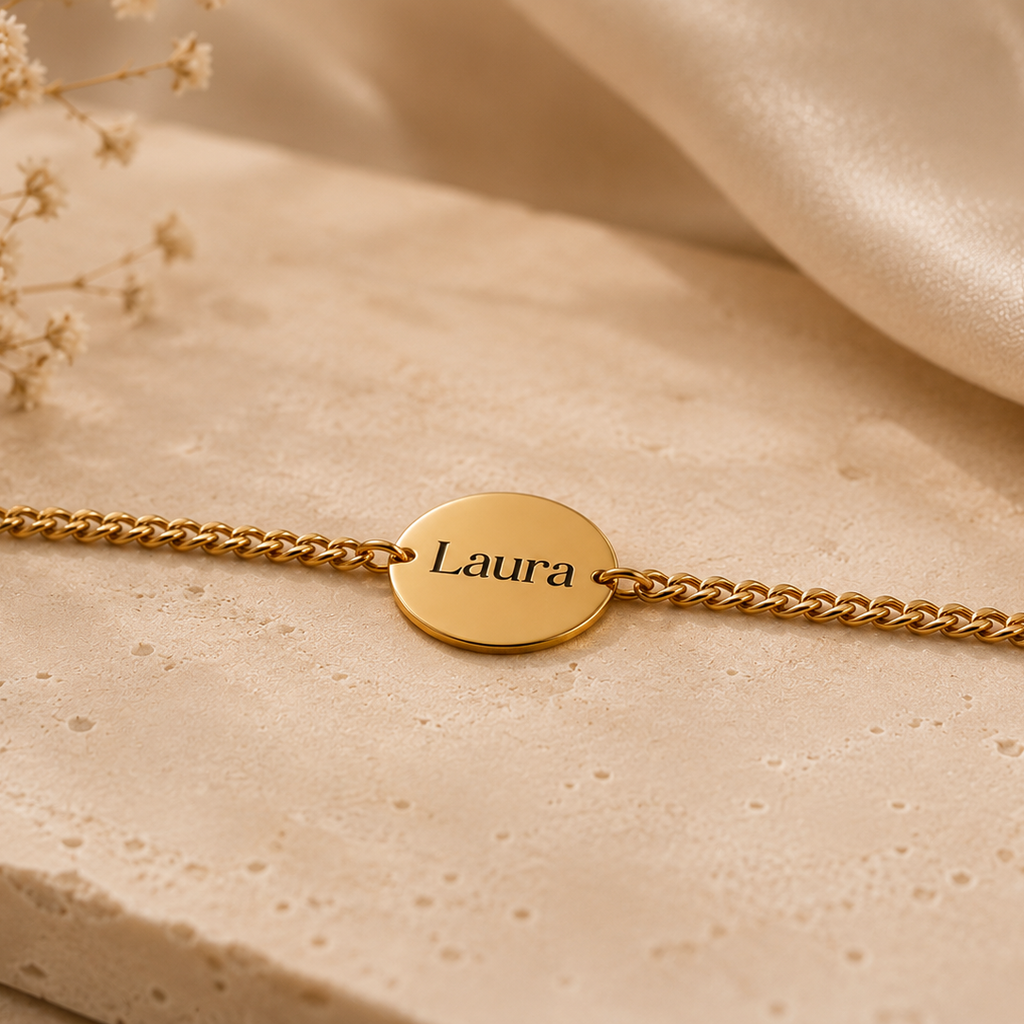 Pulsera medalla dorada